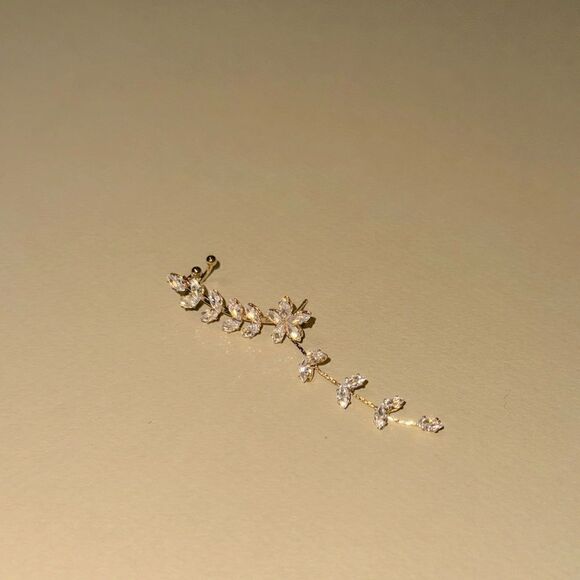 Flower cuff earrings N951 - Picture 1 of 3